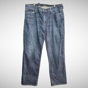 Lucky Brand Jeans Mens 42 X 32 361 Solid Blue Denim Pants Pre Owned